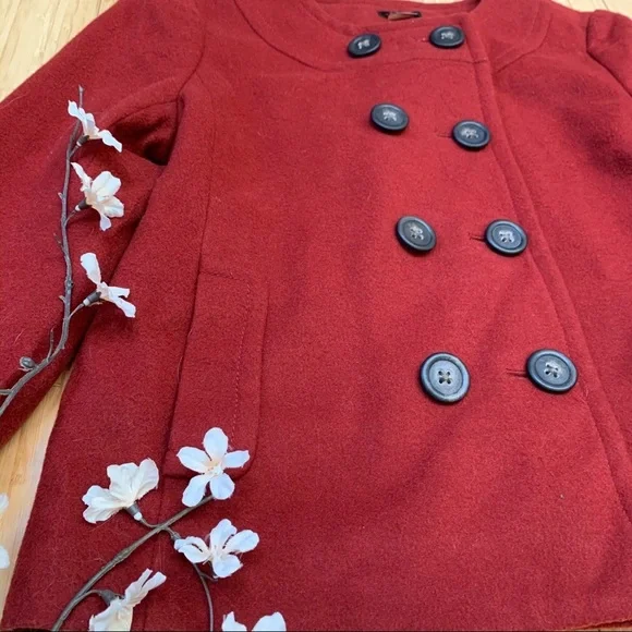 J. Crew Orange/Red Buttons Jacket, S. - Picture 2 of 7